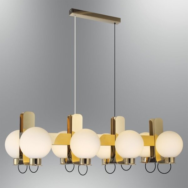 Lampadario a sospensione REGGIO 8xE27/40W/230V, oro