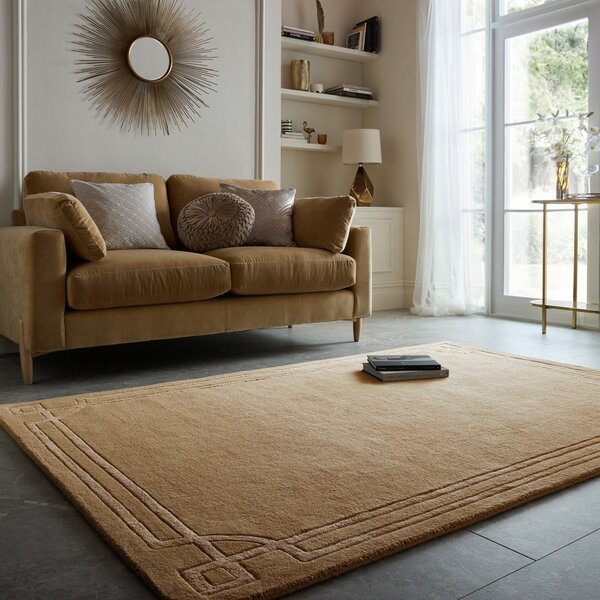 Tappeto color terracotta in lana tessuto a mano 200x290 cm Gatsby – Flair Rugs