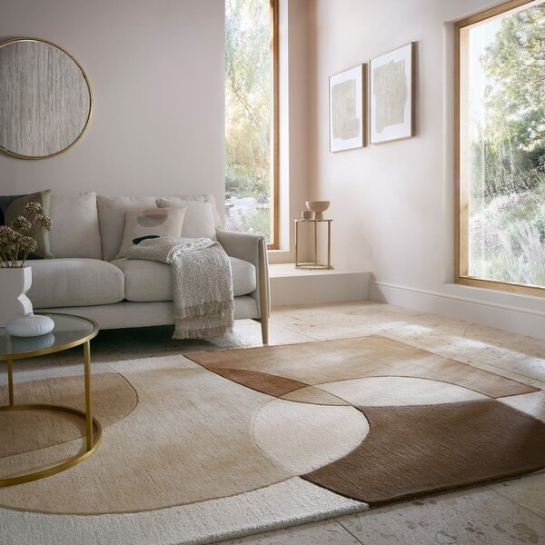 Tappeto marrone/beige in lana 160x230 cm Glow – Flair Rugs