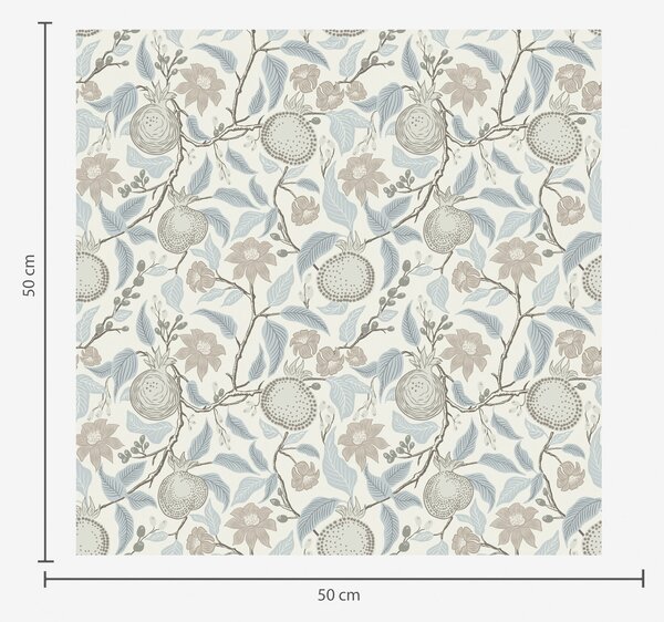 Carta da parati Rami di melograno e fiori in stile vintage, Parati fiori e piante classici, a00383 : Uwalls.it