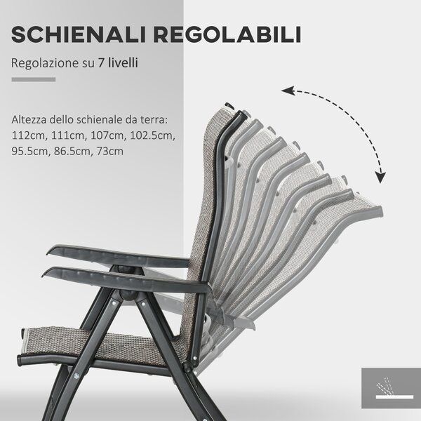 Outsunny Set di 2 Sedie da Giardino Pieghevoli in Rattan PE con Schienale Regolabile e Braccioli, Rosso e Nero | Aosom