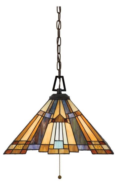 Elstead QZ-INGLENOOK-P-A - Lampadario a catena Tiffany INGLENOOK 3xE27/60W/230V