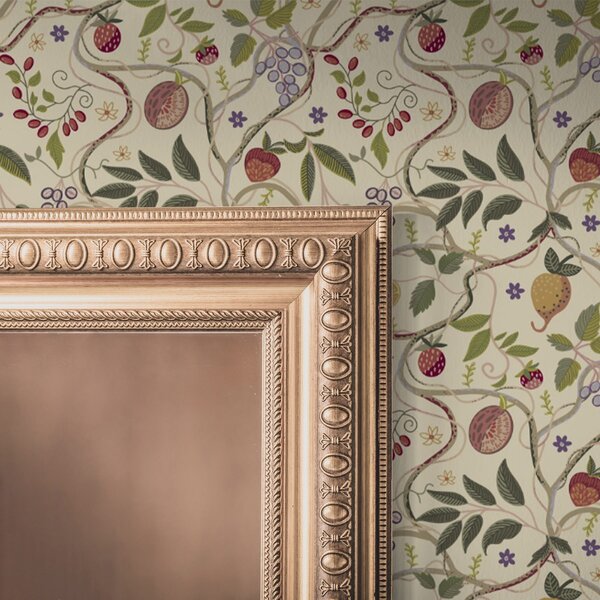 Carta da parati Disegno di frutta con bacche, rami e fiori, Parati fiori e piante classici, a00428 : Uwalls.it