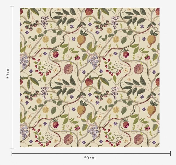 Carta da parati Disegno di frutta con bacche, rami e fiori, Parati fiori e piante classici, a00428 : Uwalls.it