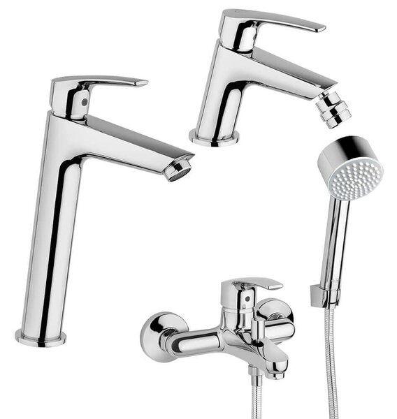 Set miscelatori Jacuzzi | Rubinetteria Lucente lavabo bidet per piletta click clack e incasso doccia con gruppo vasca