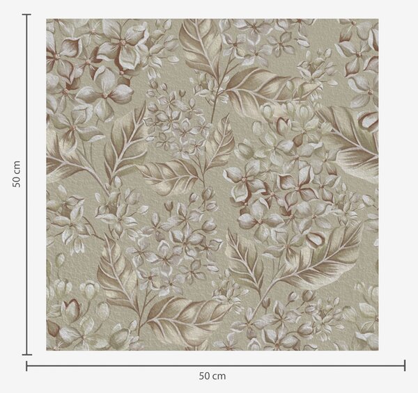 Carta da parati Rami beige con fiori bianchi in tonalità calde, Parati fiori e piante classici, a00441 : Uwalls.it