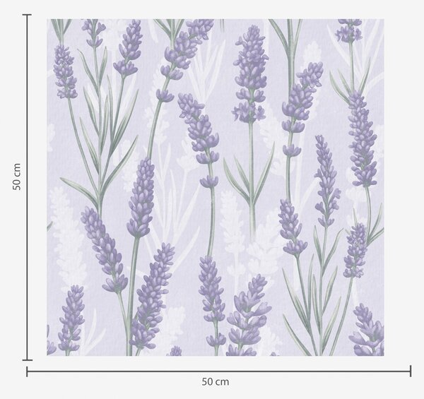 Carta da parati Rametti di lavanda in una tavolozza di acquerelli viola chiaro, Parati fiori e piante classici, a00447 : Uwalls.it