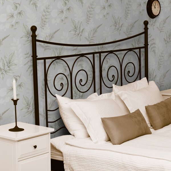 Carta da parati Foglie leggere acquerellate con effetto schizzo su sfondo grigio, Parati fiori e piante classici, a00446 : Uwalls.it