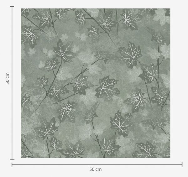 Carta da parati Foglie d'acero opache nei toni del verde tenue, Parati fiori e piante classici, a00464 : Uwalls.it