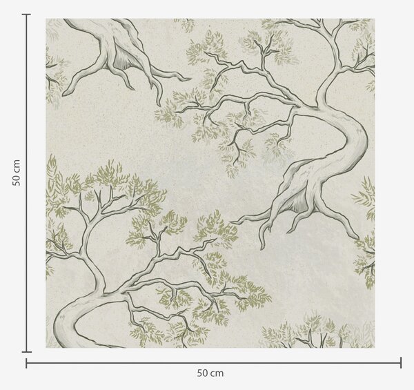 Carta da parati Alberi monocromatici con tronchi ricurvi e fantasiosi, Parati foresta classici, Parati classici Bosco Alberi, a00468 : Uwalls.it