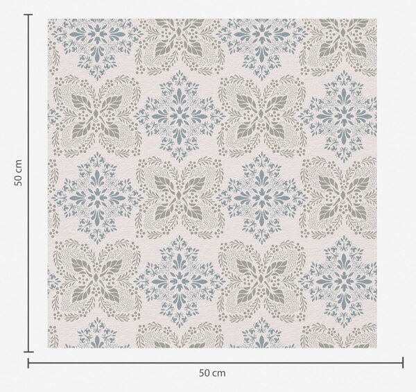 Carta da parati Motivi fogliari simmetrici grigio-blu, Parati fiori e piante classici, a00467 : Uwalls.it