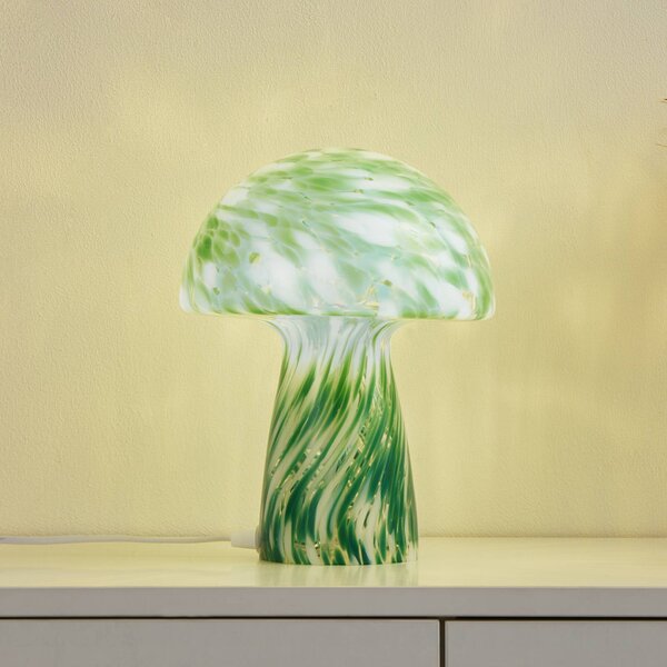 Lampada da tavolo Hubi Lindby, Verde, Soggiorno / Sala da pranzo, Vetro, Moderno, Lampada da tavolo