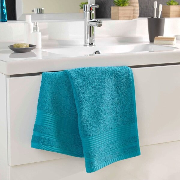 Asciugamano blu in spugna di cotone 50x90 cm Tendresse - douceur d'intérieur