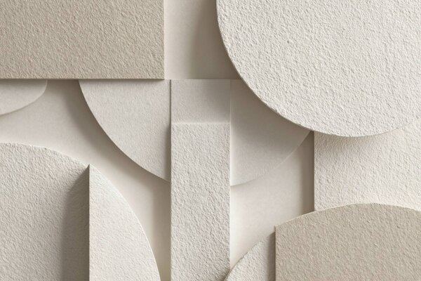 Carta da parati Composizione astratta di forme geometriche beige, Carta da parati Geometriche, w04395 : Uwalls.it