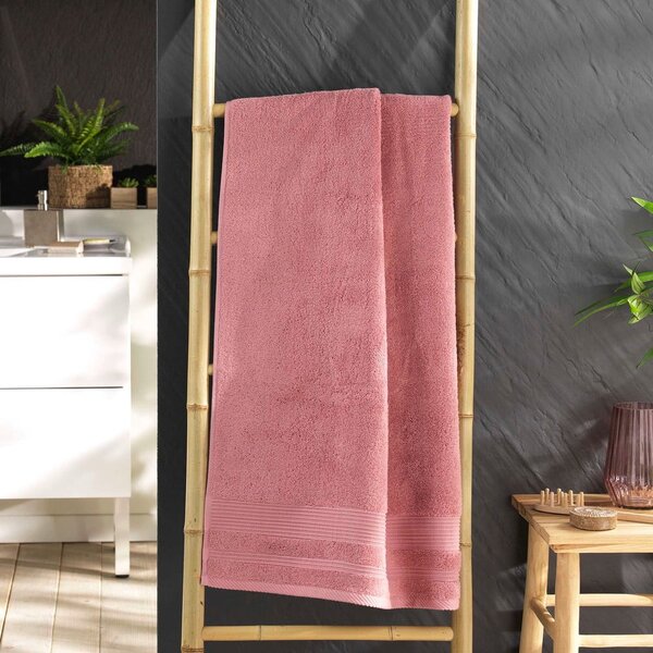 Asciugamano in spugna di cotone rosa 70x130 cm Tendresse - douceur d'intérieur