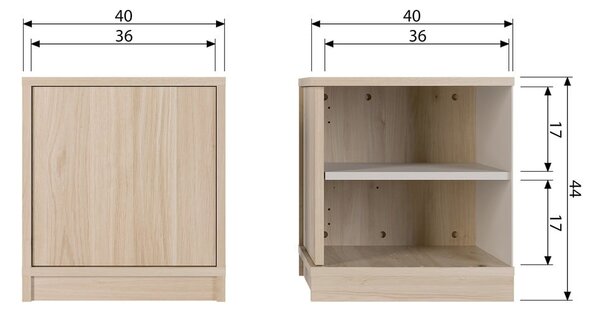Mobile modulare in rovere colore naturale 40x44 cm Modulair - vtwonen