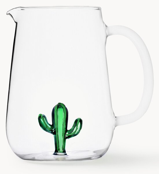 Caraffa in vetro borosilicato fatta a mano Cactus, 1.8 L