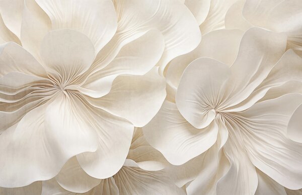 Carta da parati Primo piano di fiori dalla consistenza cremosa con petali delicati, Carta da parati 3D, Carta da parati Fiori 3D, w09346 : Uwalls.it
