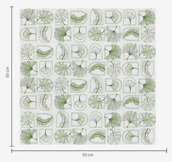 Carta da parati Motivo grafico con foglie verdi a quadretti, Parati fiori e piante classici, a00287 : Uwalls.it