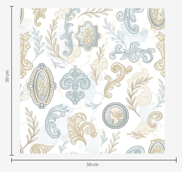 Carta da parati Ornamento classico con medaglioni e motivi, Parati stile vintage classici, a00319 : Uwalls.it