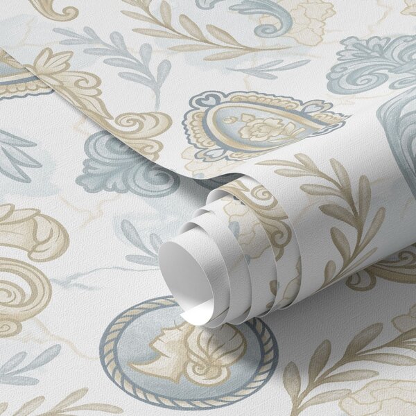 Carta da parati Ornamento classico con medaglioni e motivi, Parati stile vintage classici, a00319 : Uwalls.it