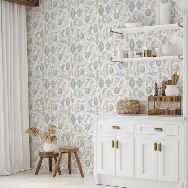 Carta da parati Ornamento classico con medaglioni e motivi, Parati stile vintage classici, a00319 : Uwalls.it