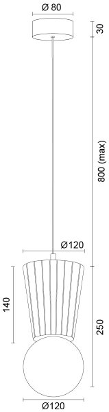 Argon 8952 - Lampada a sospensione da bagno su cavo VOLANTE 1xG9/6W/230V IP44 marrone