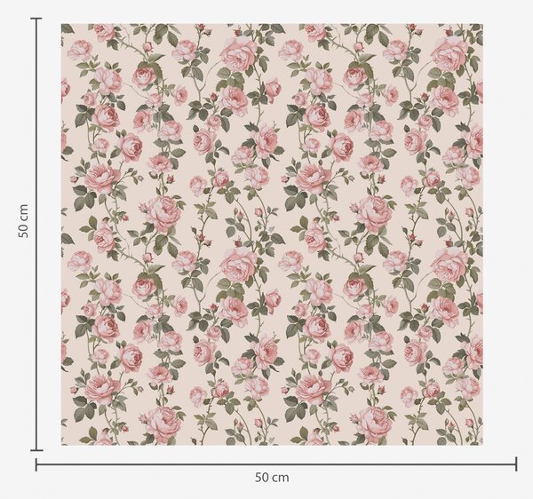 Carta da parati Rose rosa su sfondo beige, Parati fiori e piante classici, a00346 : Uwalls.it