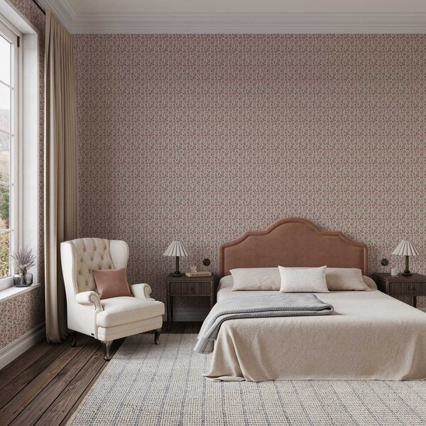 Carta da parati Rose rosa su sfondo beige, Parati fiori e piante classici, a00346 : Uwalls.it