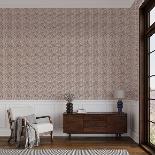 Carta da parati Rose rosa su sfondo beige, Parati fiori e piante classici, a00346 : Uwalls.it