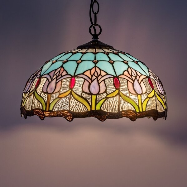 Brilagi - Lampadario in stile Tiffany a catena LORAS 2xE27/60W/230V