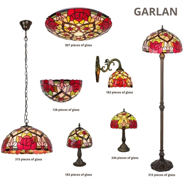 Brilagi - Applique da parete in vetro Tiffany GARLAN 1xE14/40W/230V