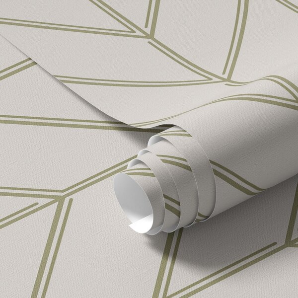 Carta da parati Geometria a forma di abete con linee doppie, Parati astratta classici, a00488 : Uwalls.it