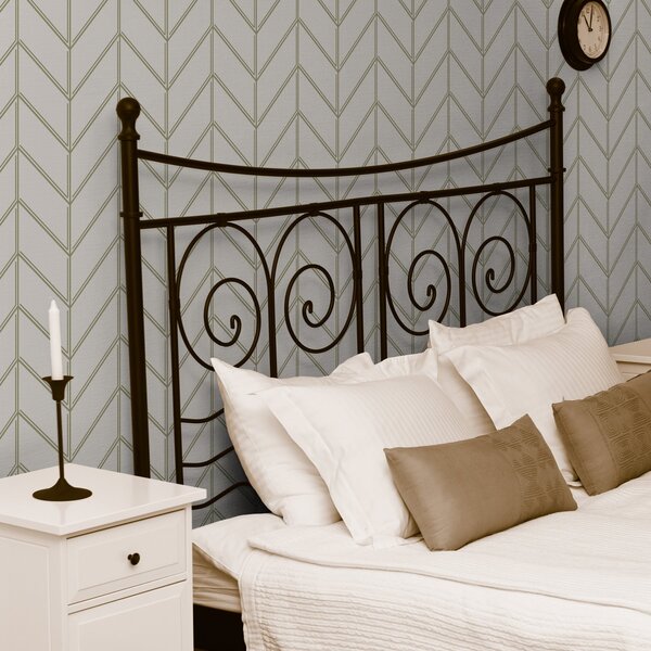 Carta da parati Geometria a forma di abete con linee doppie, Parati astratta classici, a00488 : Uwalls.it
