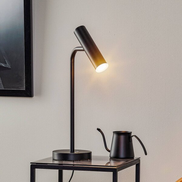 Schöner Wohnen Lampada da tavolo a LED Stina, dimmerabile, Nero, Soggiorno / Sala da pranzo, Metallo, Moderno, Lampada da tavolo LED