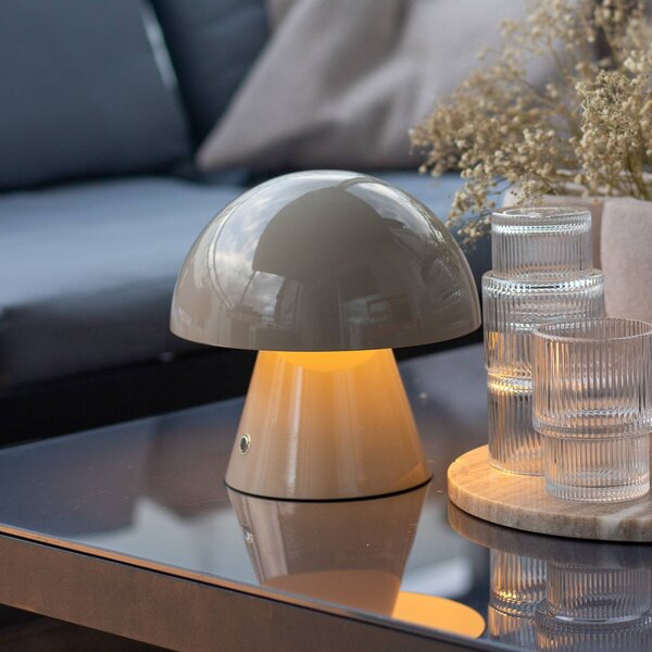 Lampada da tavolo a LED Nevijo Lindby, dimmerabile, Alluminio / Grigio / Zincato, Soggiorno / Sala da pranzo, Metallo, Giovanile, Lampada da tavolo LED