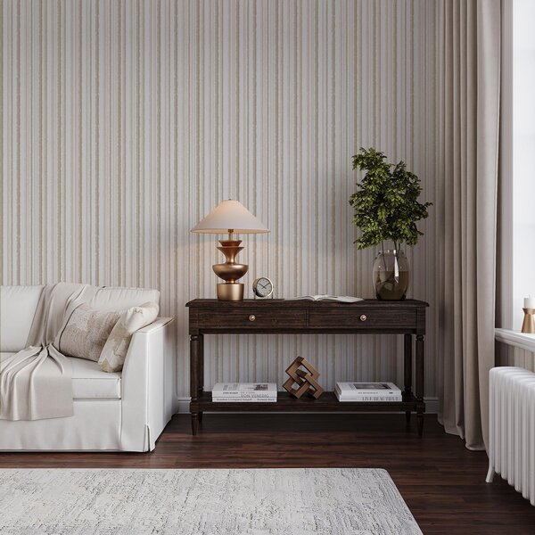 Carta da parati Righe beige-rosa con accenti bianchi, Parati geometrica classici, Parati geometrica a righe classici, a00505 : Uwalls.it