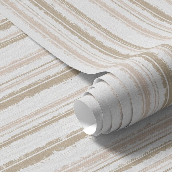 Carta da parati Righe beige-rosa con accenti bianchi, Parati geometrica classici, Parati geometrica a righe classici, a00505 : Uwalls.it