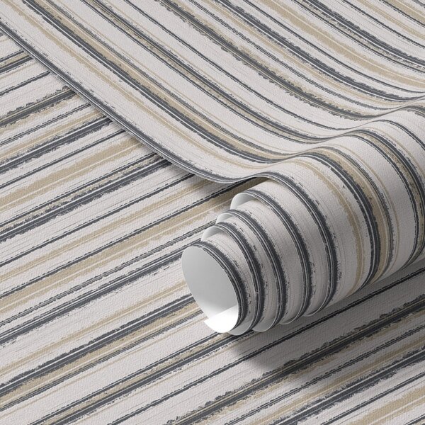Carta da parati Strisce in tonalità grigio-beige e giallastre, Parati geometrica classici, Parati geometrica a righe classici, a00508 : Uwalls.it