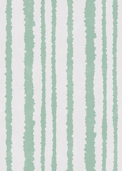 Carta da parati Strisce irregolari di menta su sfondo bianco, Parati geometrica classici, Parati geometrica a righe classici, a00510 : Uwalls.it