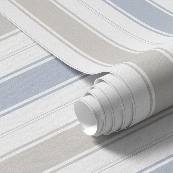 Carta da parati Strisce trasparenti nei toni del grigio-blu con, Parati geometrica classici, Parati geometrica a righe classici, a00517v2 : Uwalls.it