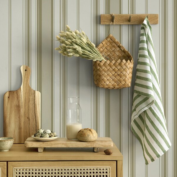 Carta da parati Sfondo crema con strisce grigio-beige di diversa, Parati geometrica classici, Parati geometrica a righe classici, a00521 : Uwalls.it