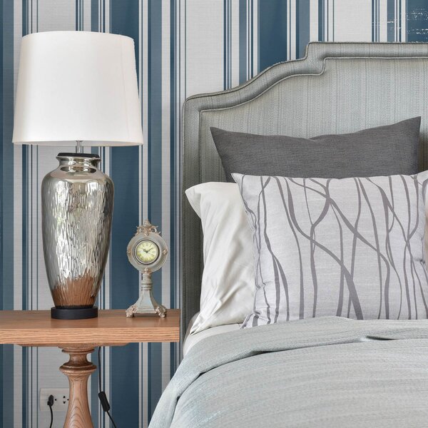 Carta da parati Strisce blu con spazi bianchi, Parati geometrica classici, Parati geometrica a righe classici, a00525 : Uwalls.it