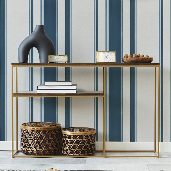 Carta da parati Strisce verticali blu e turchesi su sfondo chiaro, Parati geometrica classici, Parati geometrica a righe classici, a00528 : Uwalls.it