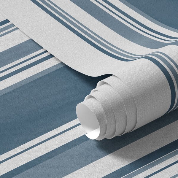 Carta da parati Strisce blu con spazi bianchi, Parati geometrica classici, Parati geometrica a righe classici, a00525 : Uwalls.it