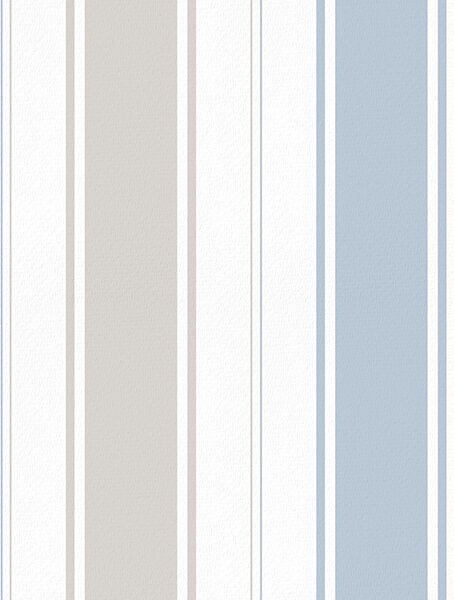 Carta da parati Strisce larghe grigie e blu su sfondo bianco, Parati geometrica classici, Parati geometrica a righe classici, a00558 : Uwalls.it