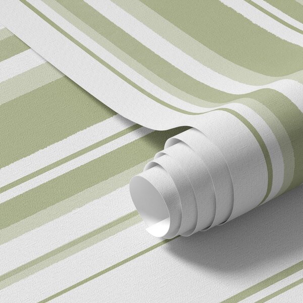 Carta da parati Strisce verticali verdi di larghezza variabile, Parati geometrica classici, Parati geometrica a righe classici, a00565 : Uwalls.it