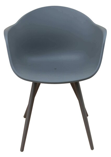 JERRI - set tavolo in alluminio cm 90/180 x 90 x 75 h con 8 Poltrone Dynamo