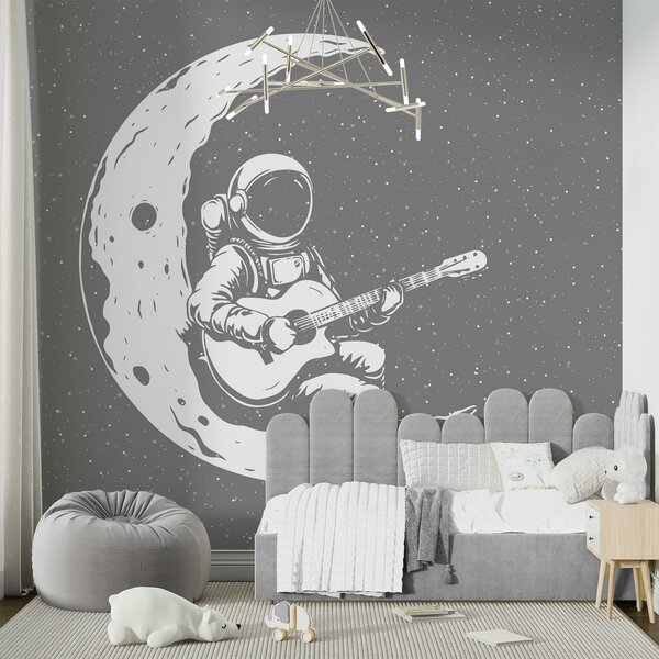 Carta da parati Cosmonauta, luna, chitarra, Carta da parati Spazio, w04514 : Uwalls.it