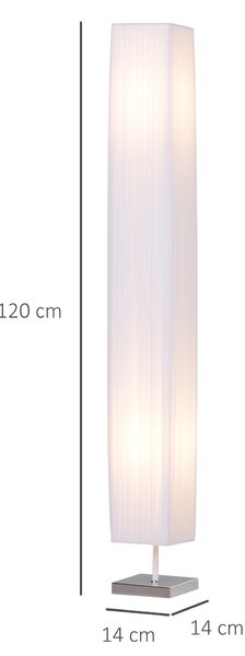 Homcom Lampada da Terra moderna con Piantana in Tessuto, Piantana Moderna da Terra per Soggiorno, Camera da Letto Bianco|Aosom